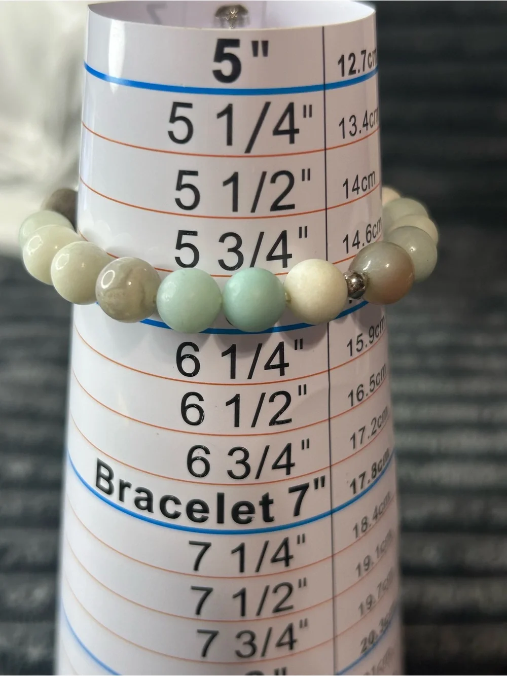 Pastel Mint Green & Cream Glass Beaded Stretch Bracelet - Silver Paw Print Charm